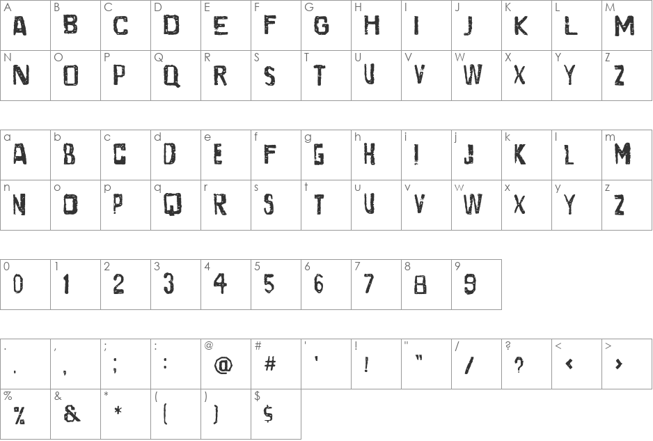 CDP font character map preview