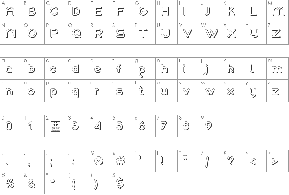 Akaju Light font character map preview