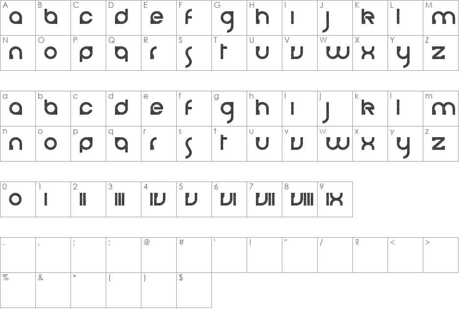 Cerebro font character map preview