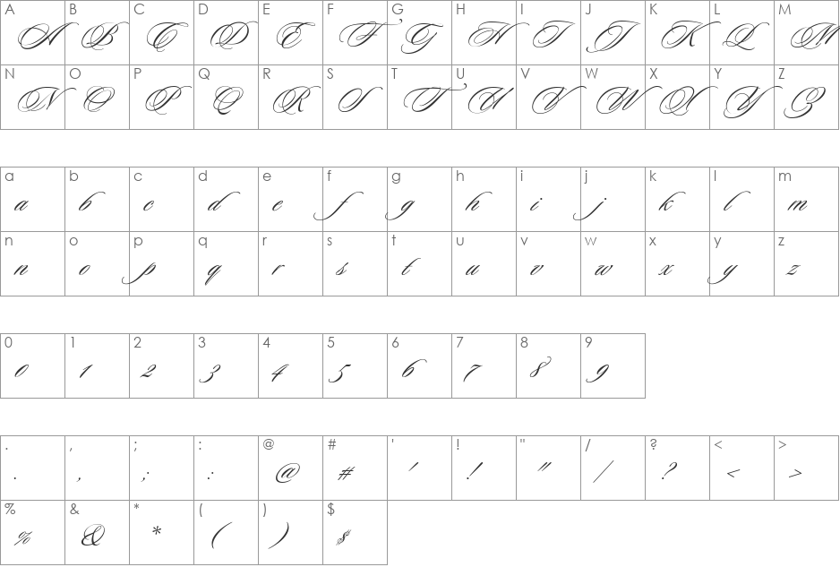 Ceremonious Two font character map preview