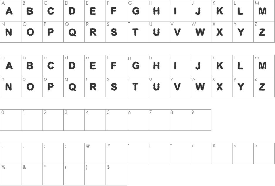 CF Electronic Board font character map preview