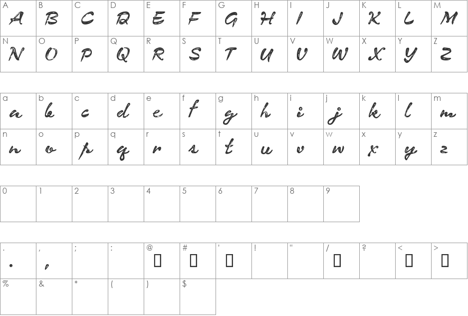 CF Expedition font character map preview