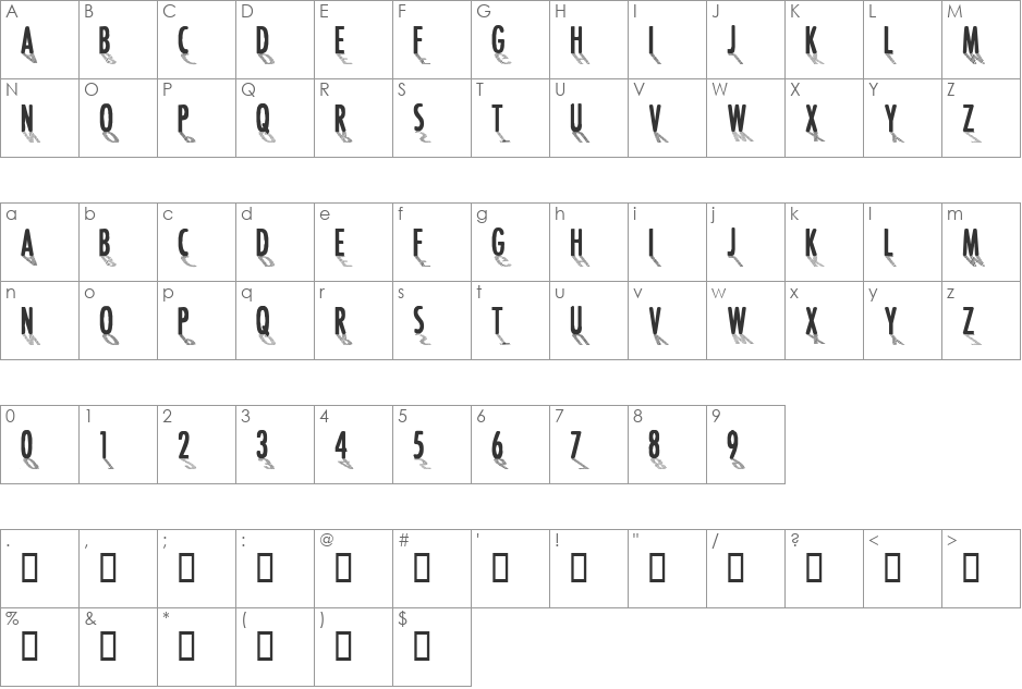 CF Font Shading  font character map preview