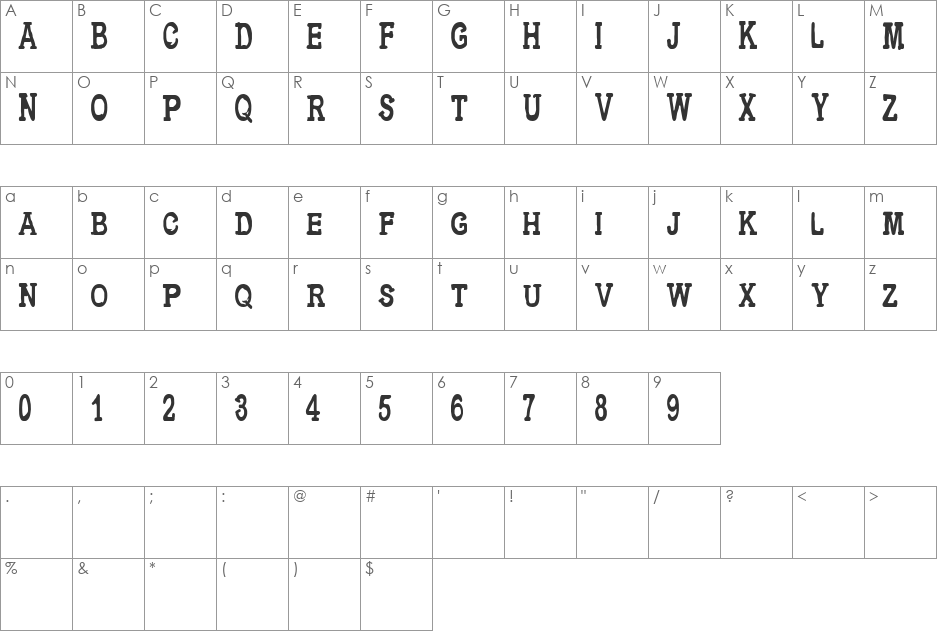 CF Metropolis Serif font character map preview