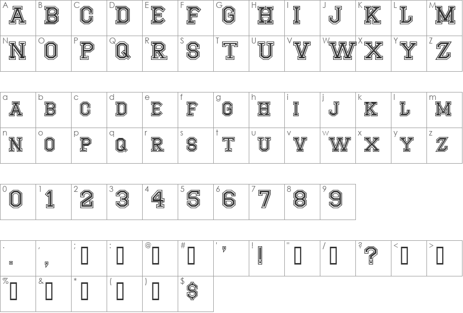 CF Montreal High School font character map preview