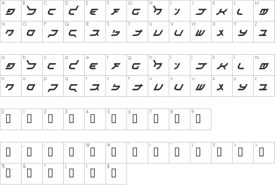 akihibara hyper font character map preview