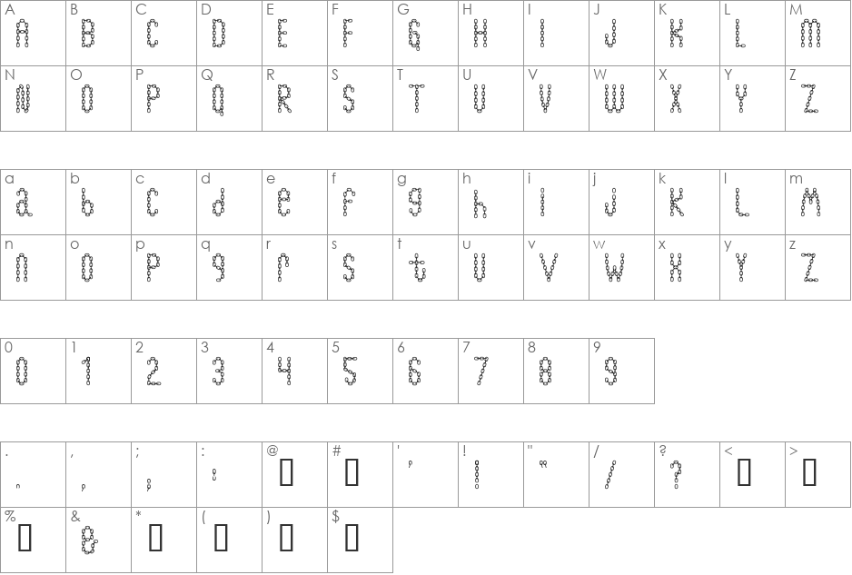 ChainFontBlack font character map preview
