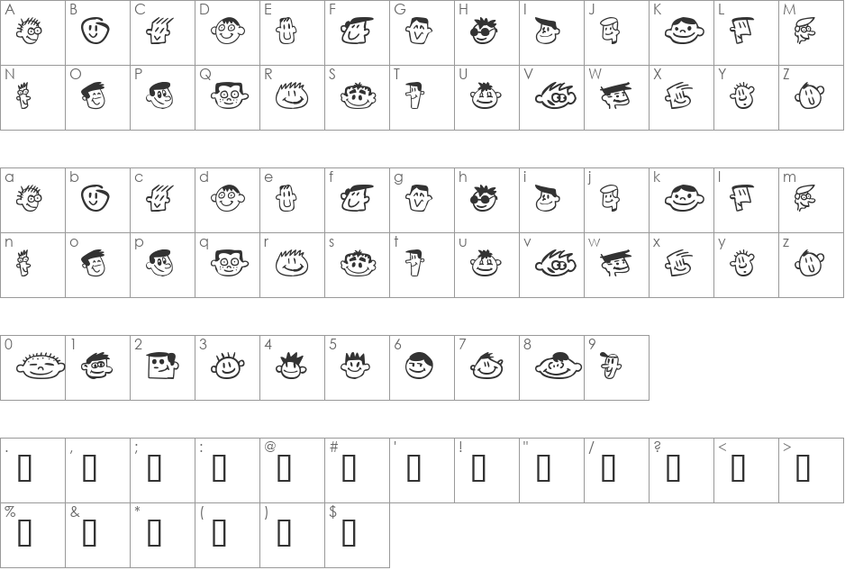 chamaco font character map preview