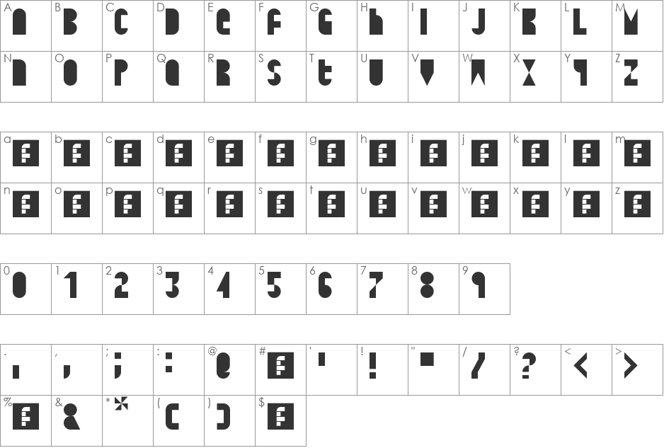 chan font character map preview