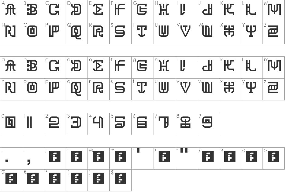 Chana Remedy font character map preview