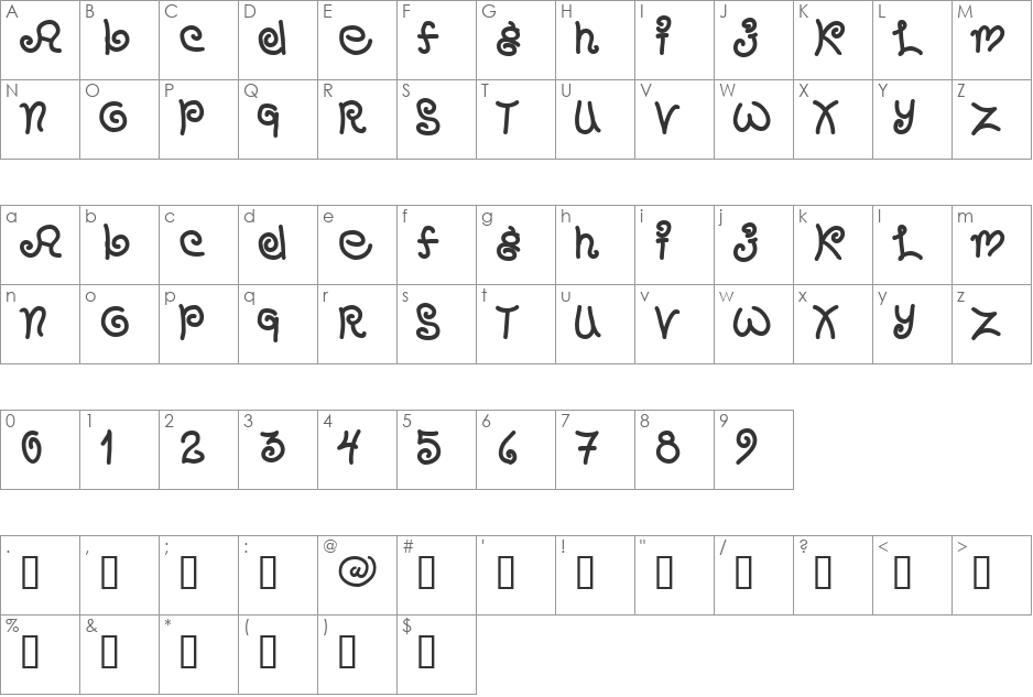 CHANGO MARANGO font character map preview