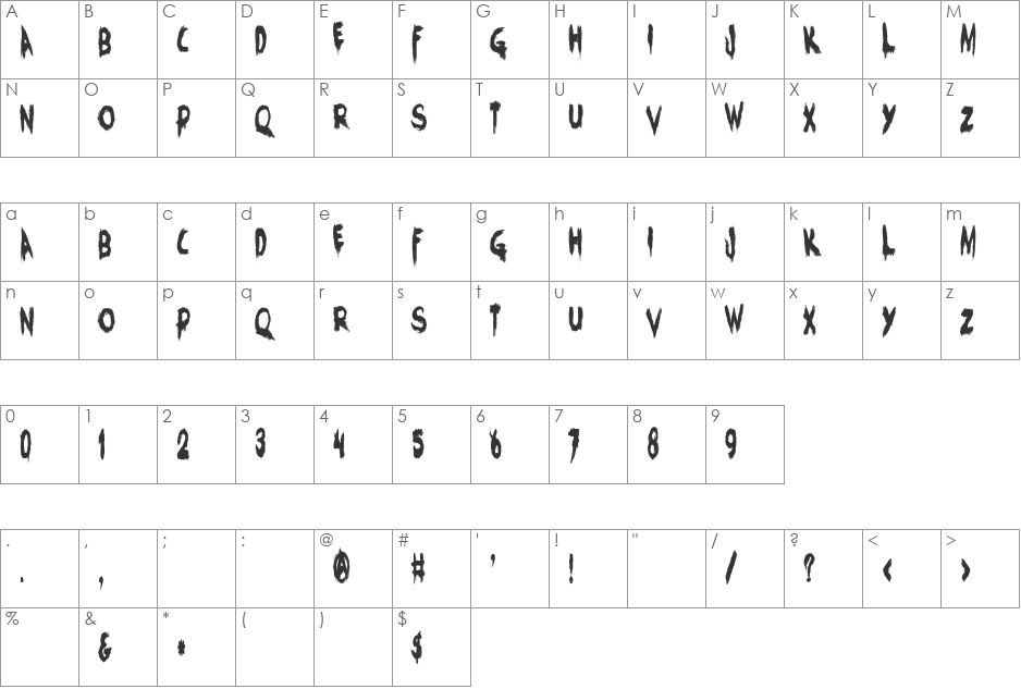 Charons Obol font character map preview