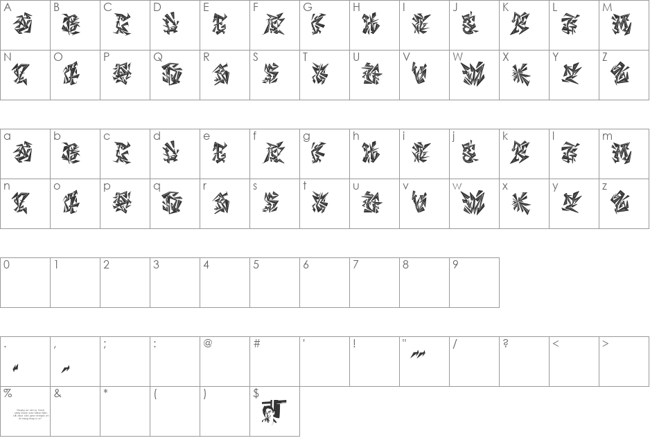 CHASE ZEN BLIGHT font character map preview