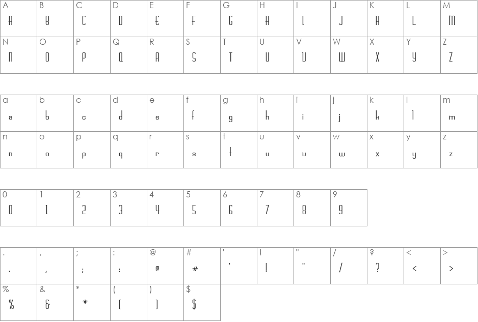 Chasline-Bold font character map preview