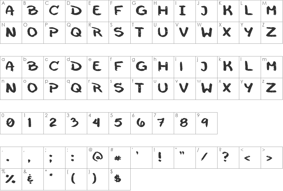 cheeseborger font character map preview