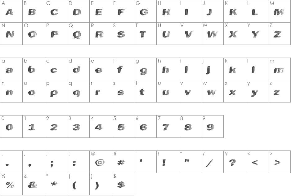 Chefs Slice Novice font character map preview