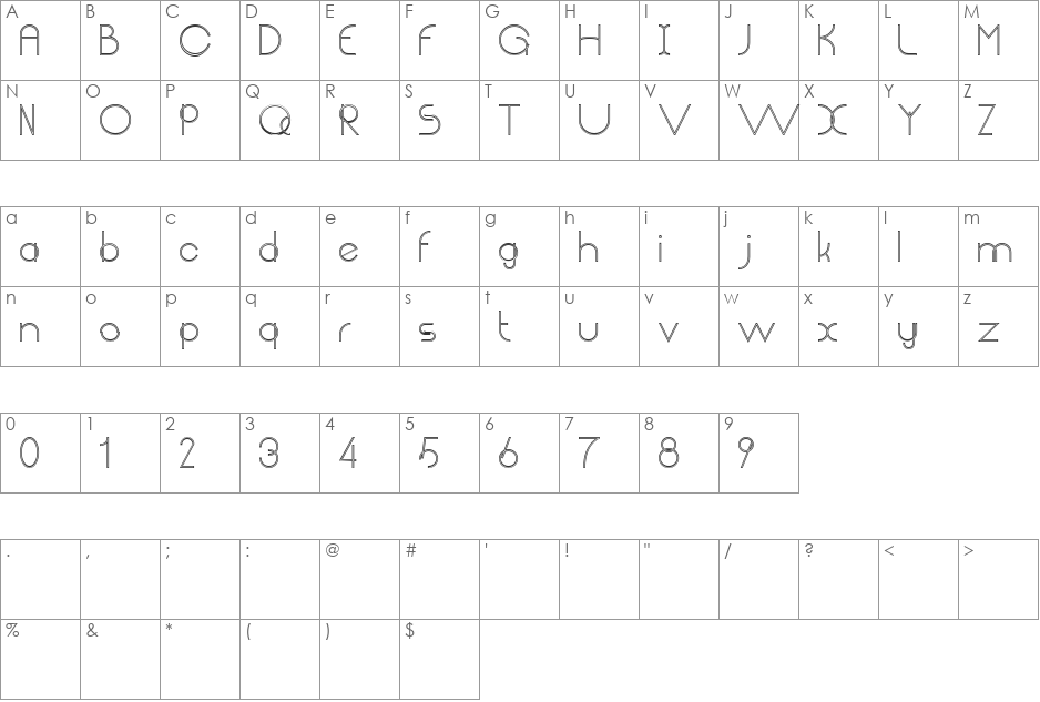 Chempaka font character map preview