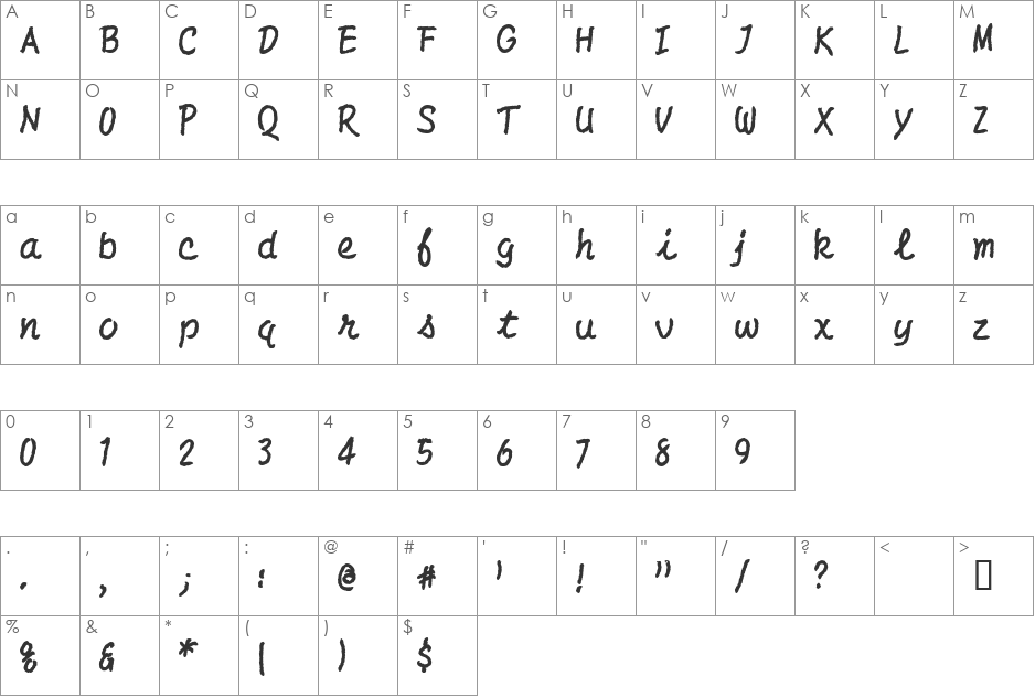 AL LeanTower font character map preview