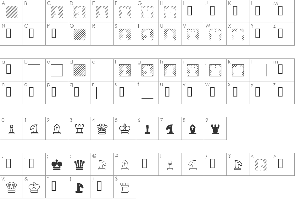 ChesstertonTwo font character map preview