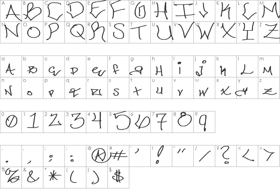 Chicago HoodZZ 2.0 font character map preview