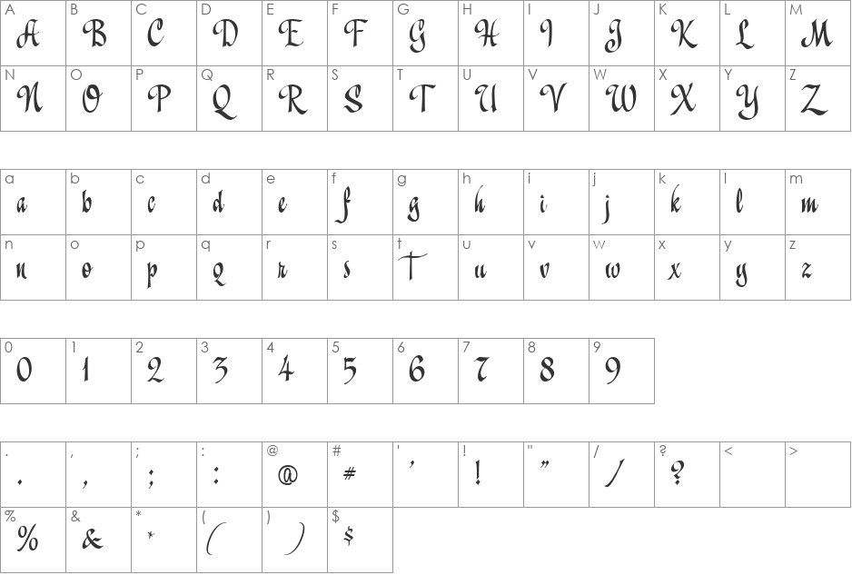 AL Playbook font character map preview