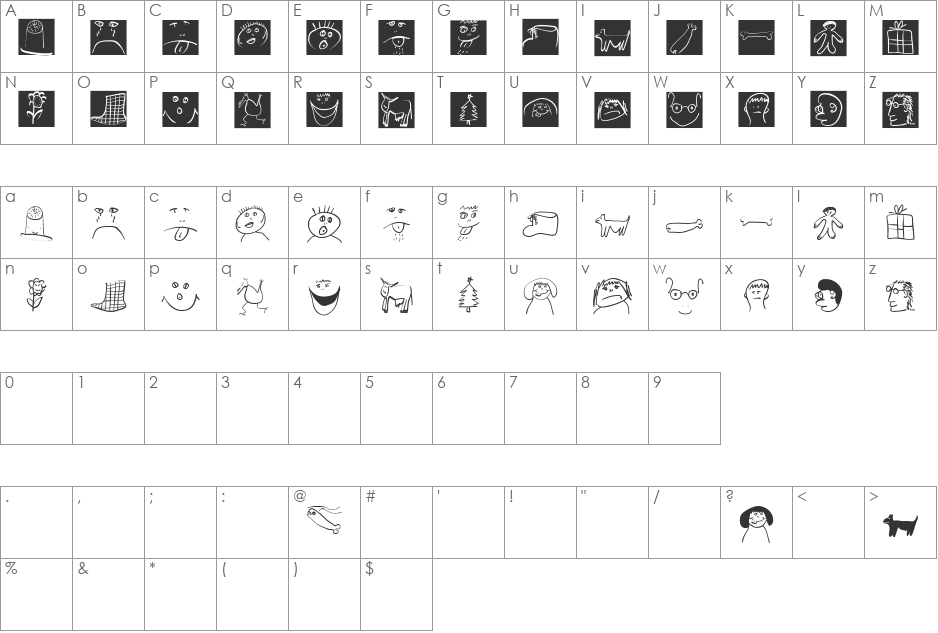 ChildrenDingbats font character map preview