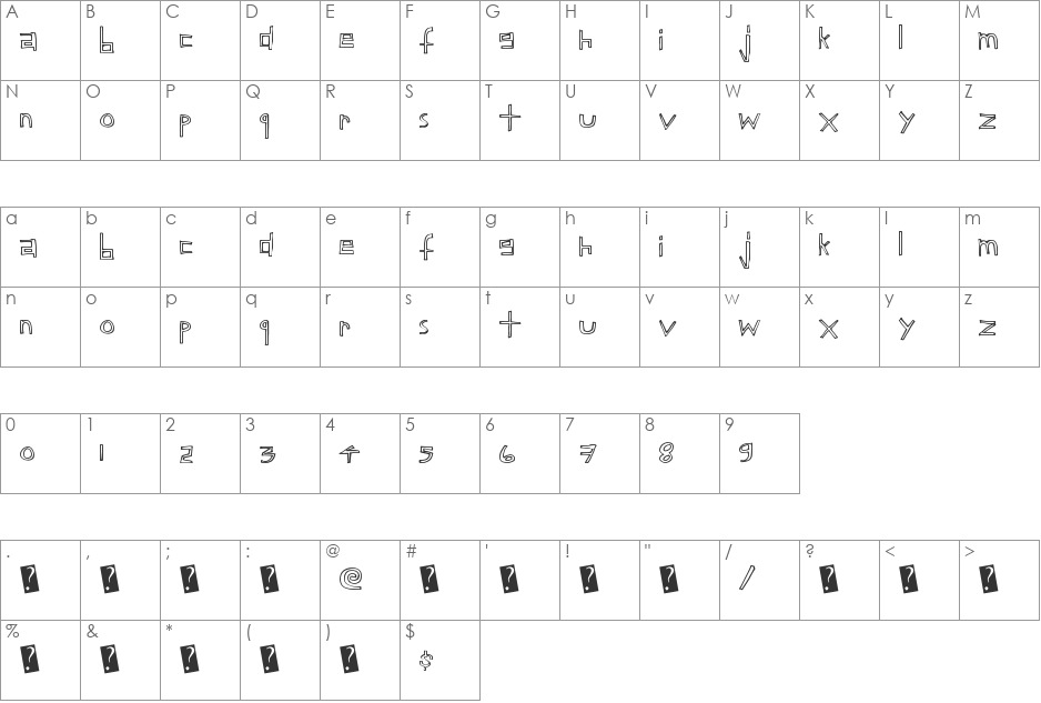 ChildsFuntime font character map preview