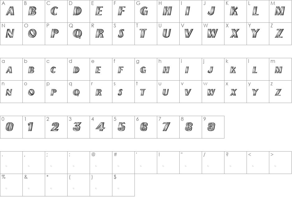 Chili font character map preview