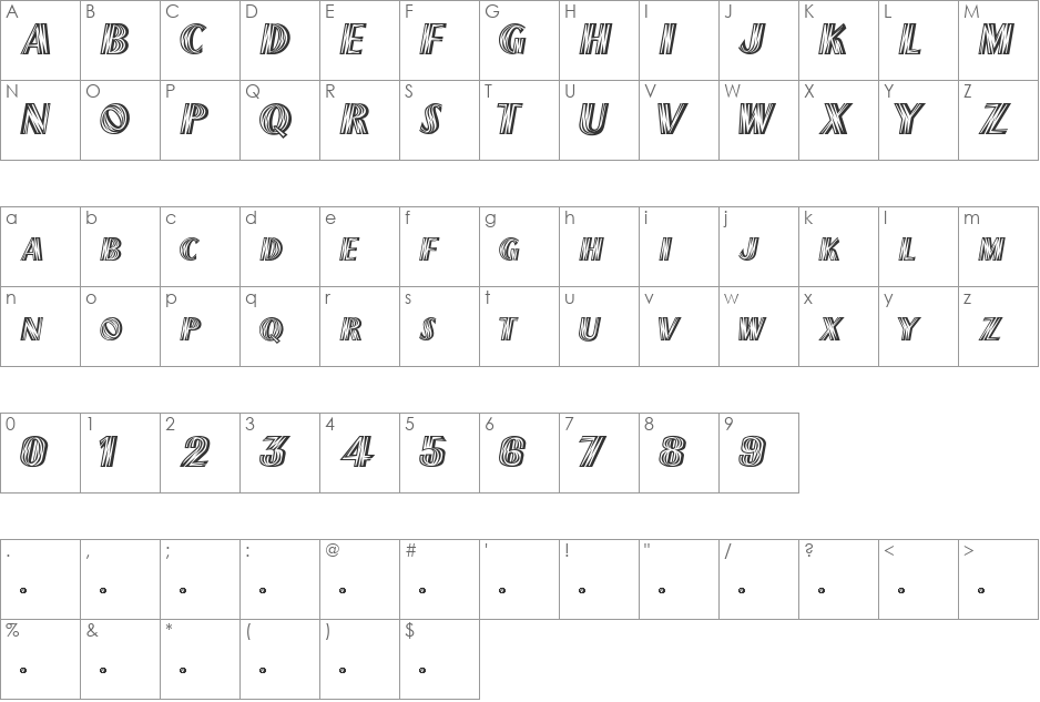 ChiliPepper-Ext font character map preview