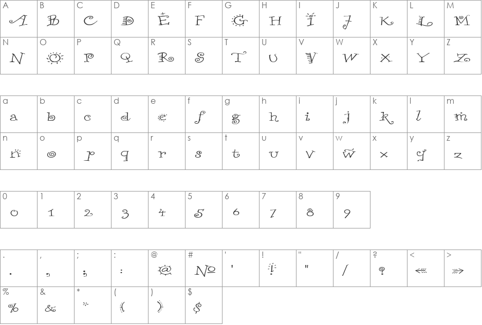 ChiliPepperExtended font character map preview