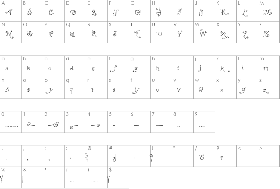 ChiliPepperExtras font character map preview