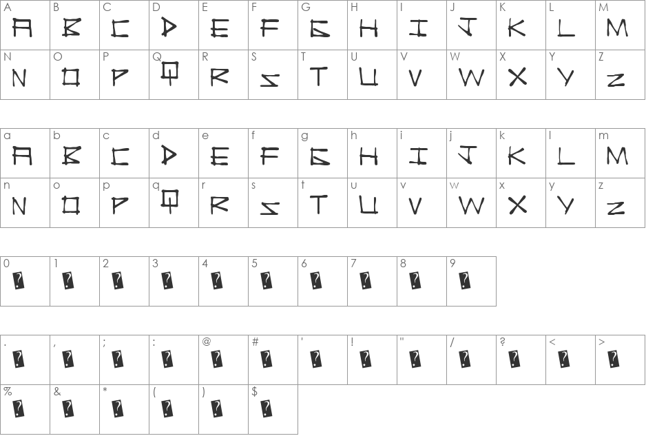 ChinaTown font character map preview