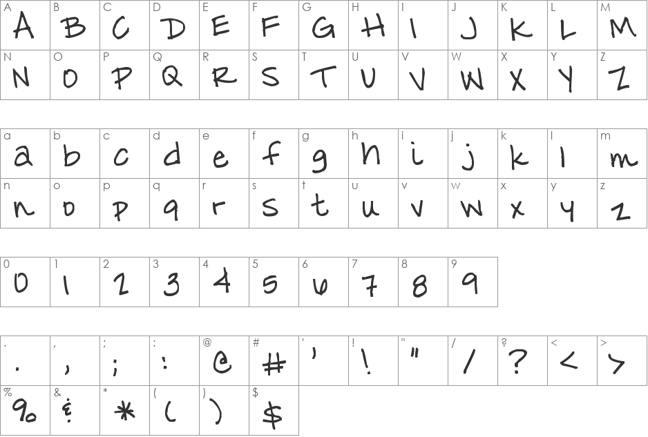 Chips & Salsa font character map preview