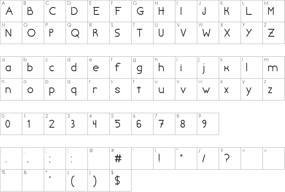 Chivilcoyana Regular Beta font character map preview