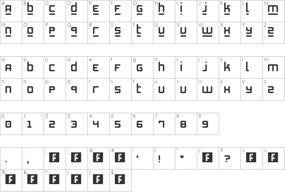 Chocolate font character map preview