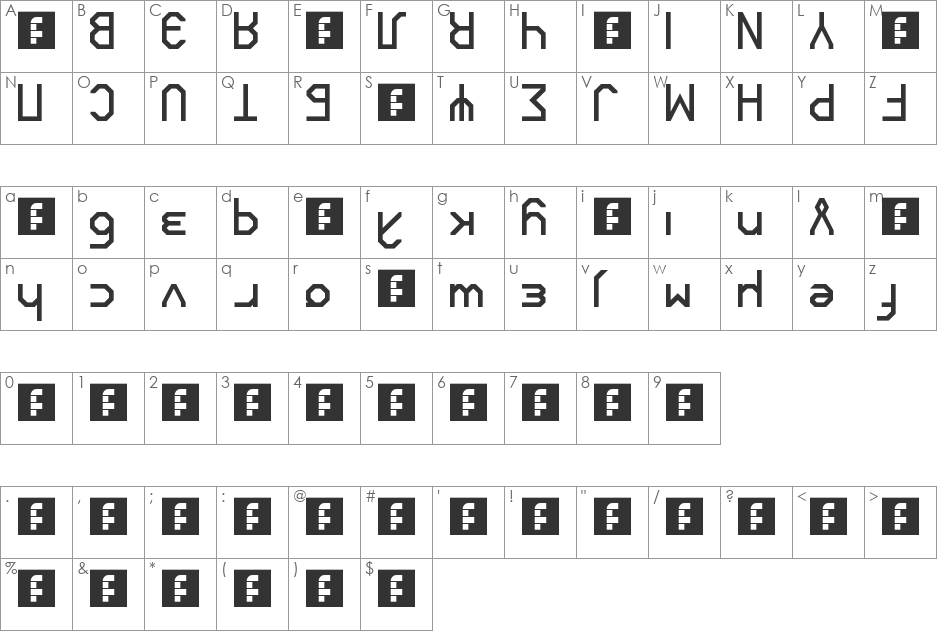 chomicki font character map preview