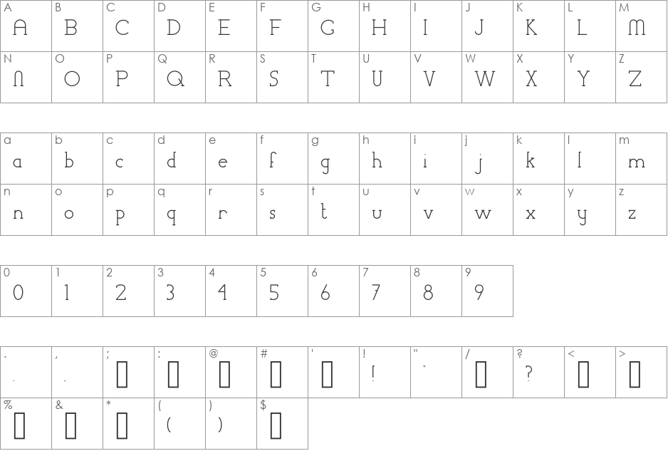 Chremsel Serif Regular font character map preview