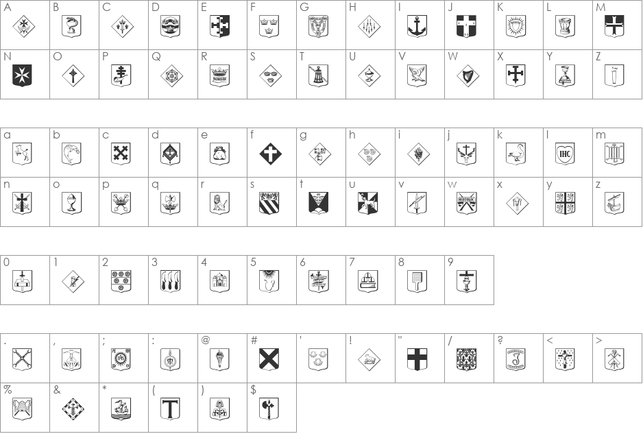 Christian Icons C SaintsAtoJ font character map preview
