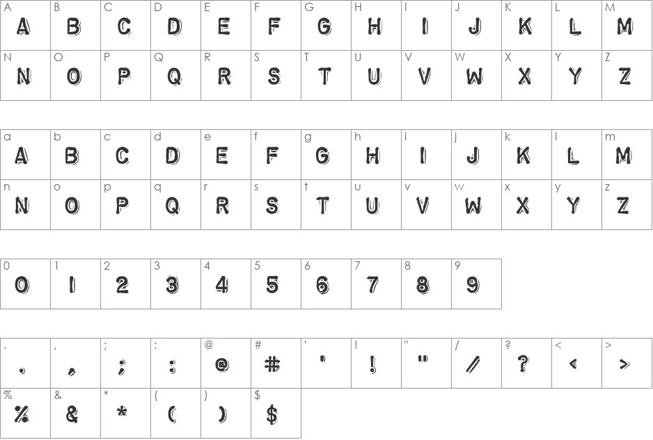 Chromosome Heavy font character map preview