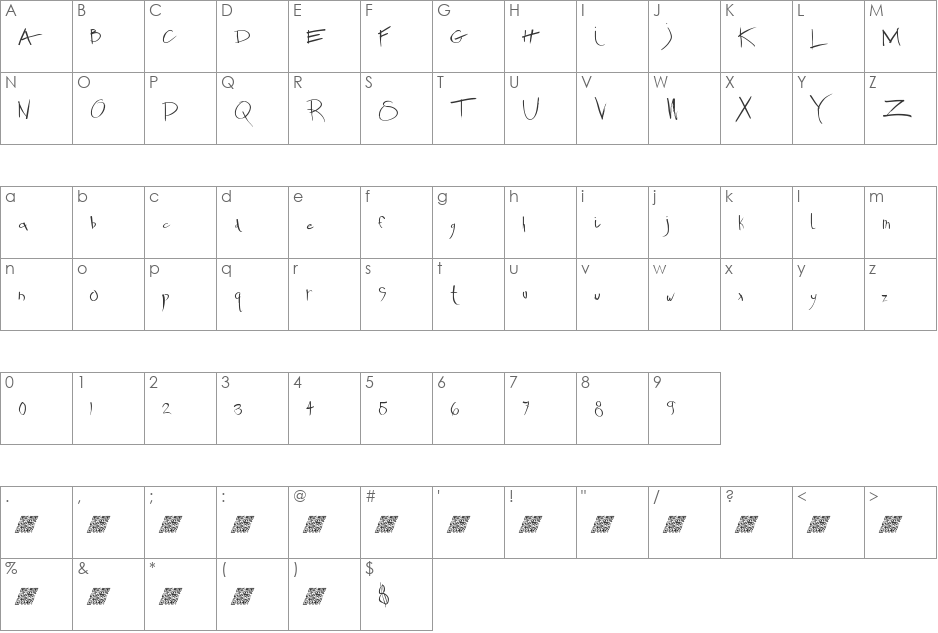 ChronicMethodMB font character map preview