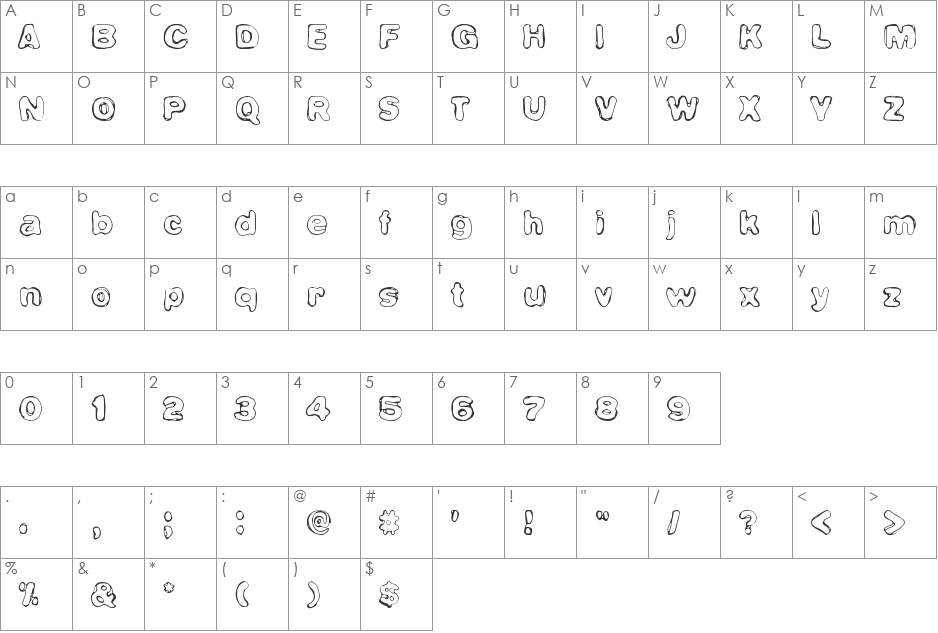 Chryse Planitia font character map preview