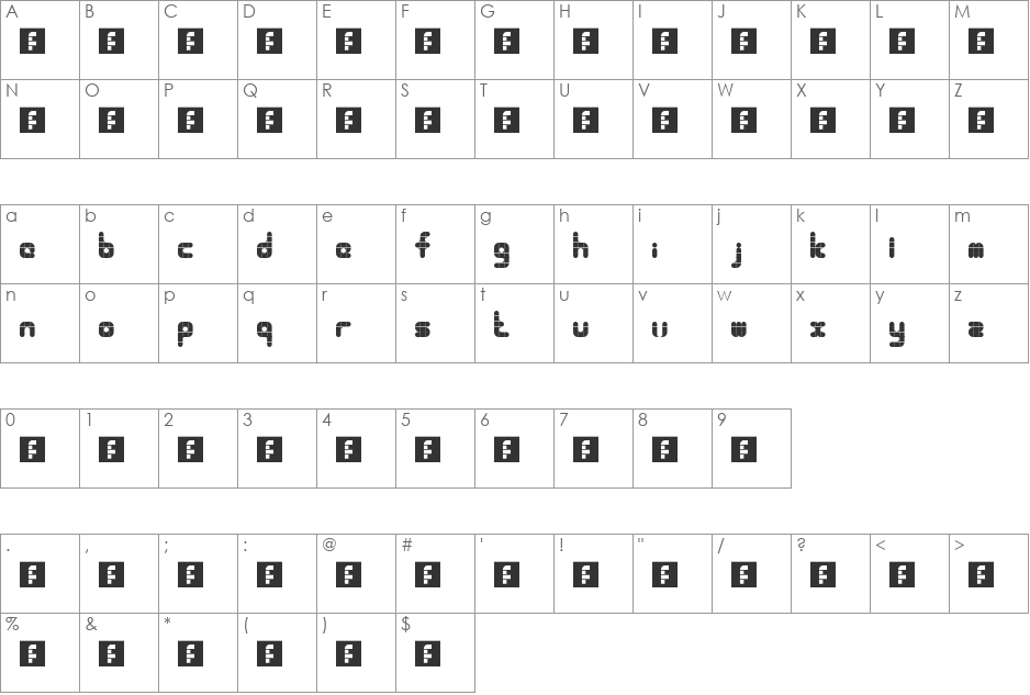 Chubby Checker font character map preview
