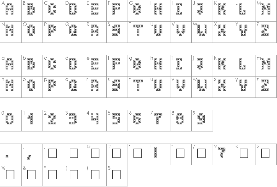 Chucky Mendoza font character map preview