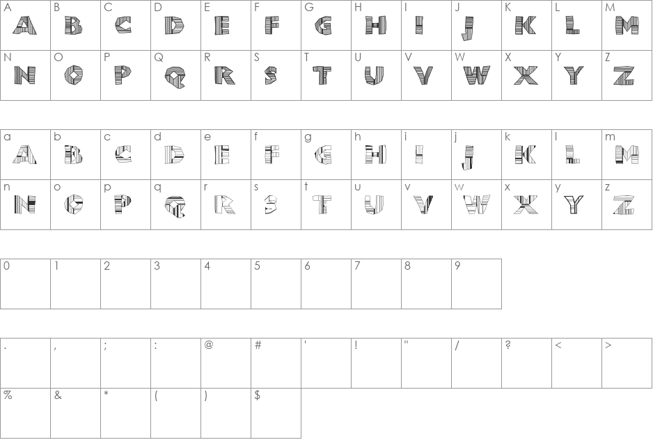 ChunkoBlockoDroppoCapo font character map preview