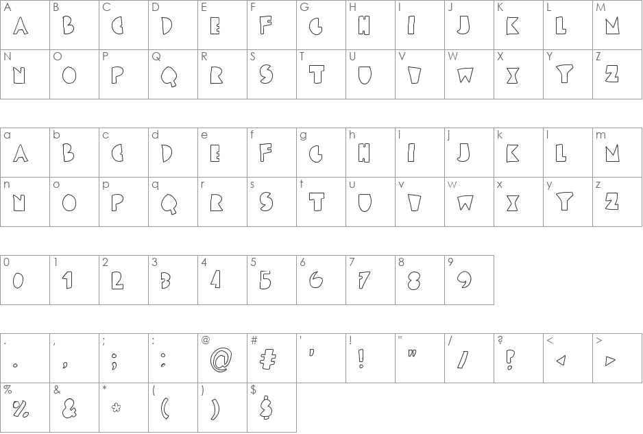 chunky blocks  font character map preview