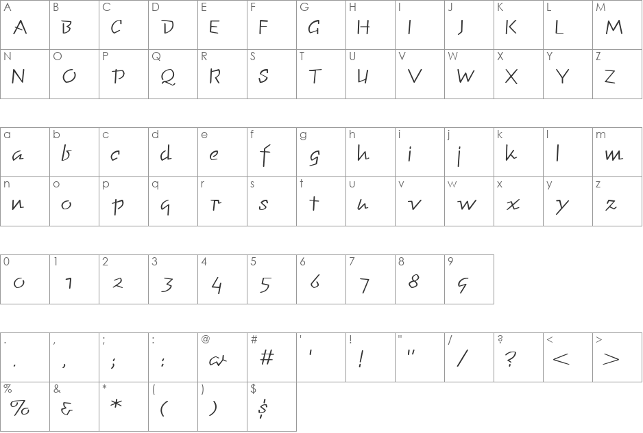 ChunkyMonkeyExtended font character map preview