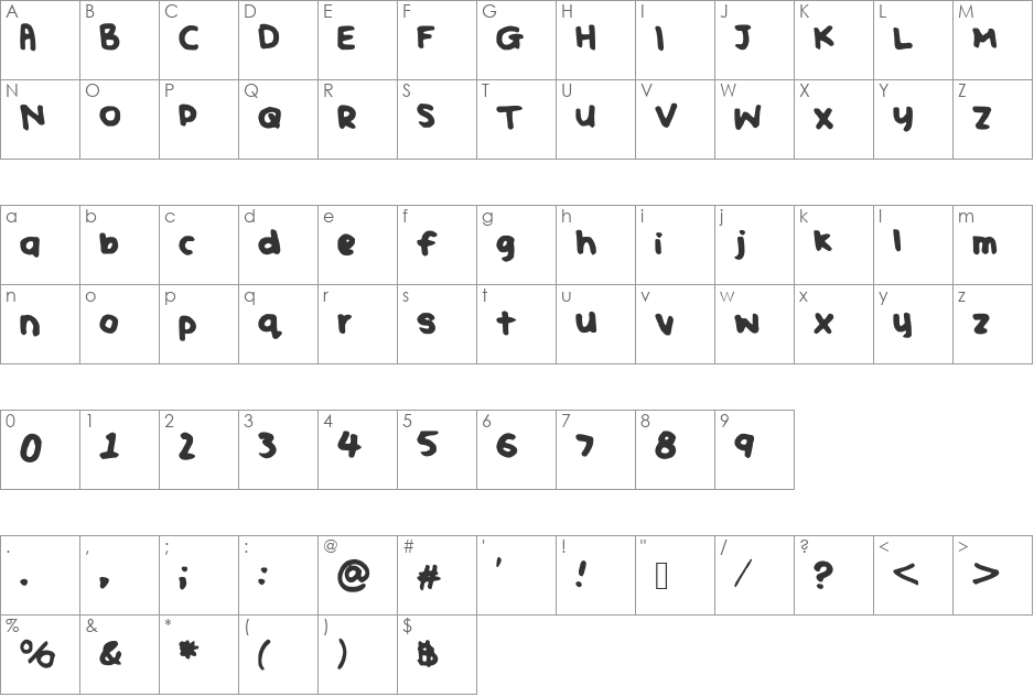 CinnamonsFont font character map preview