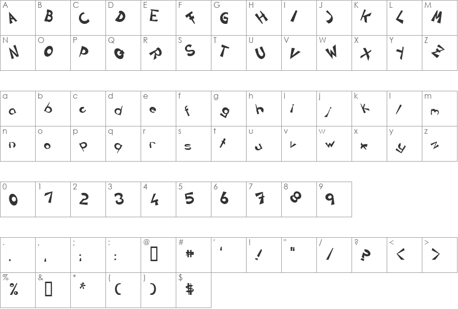 CIRCLINE font character map preview