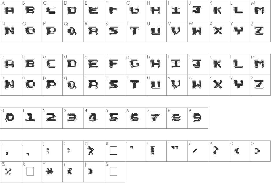 Circuit Scraping font character map preview
