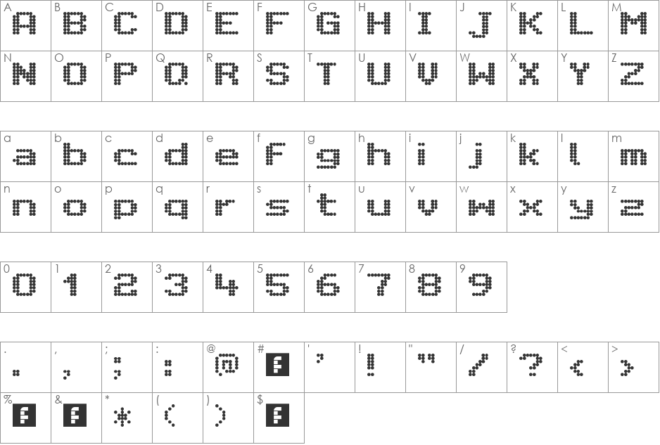 Citaro Voor (Enkele hoogte, Breed) font character map preview